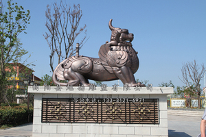 凤台法治锻铜獬豸独角兽景观雕塑